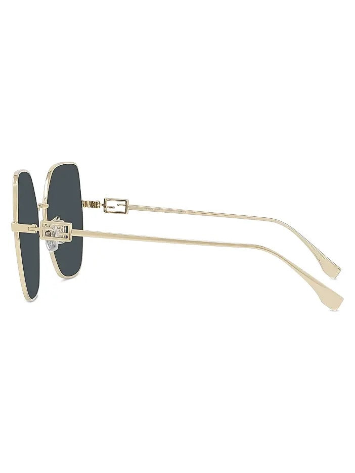 FENDI GEOMETRIC METAL AVIATOR BAGUETTE COLLECTION SUNGLASSES