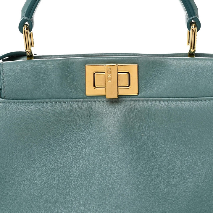 FENDI MINI PEEKABOO ICONIC NAPPA LEATHER SATCHEL BAG