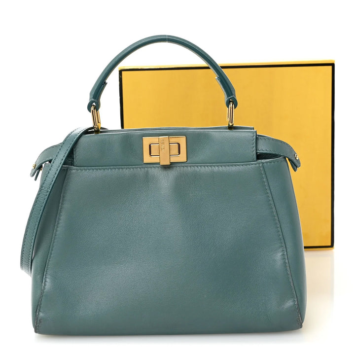FENDI MINI PEEKABOO ICONIC NAPPA LEATHER SATCHEL BAG