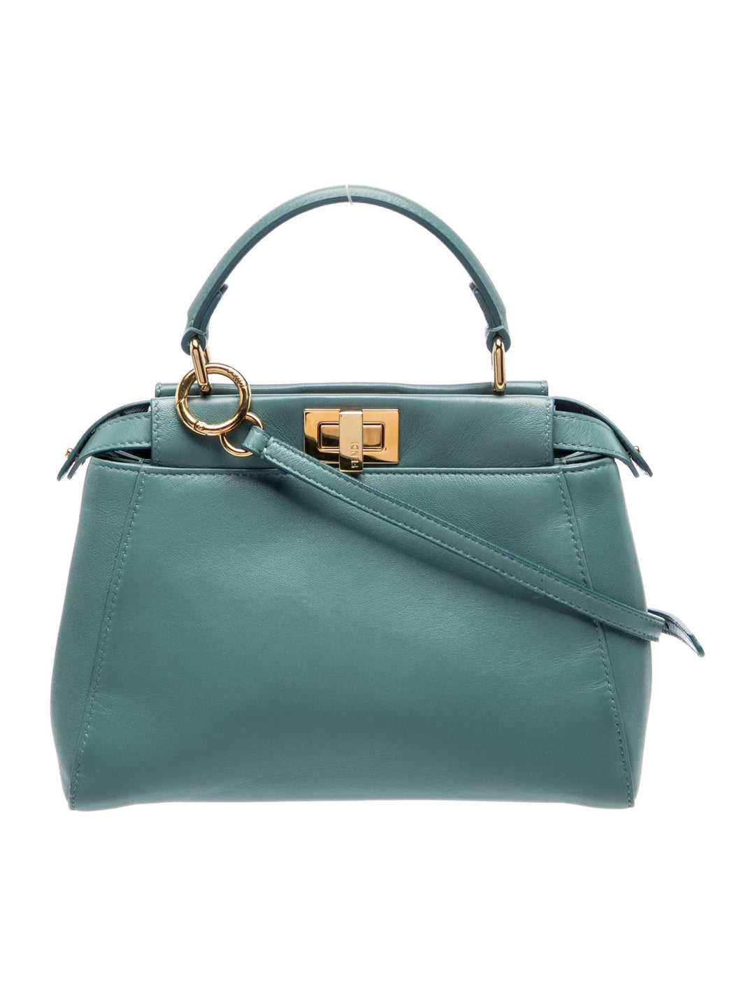 FENDI MINI PEEKABOO ICONIC NAPPA LEATHER SATCHEL BAG