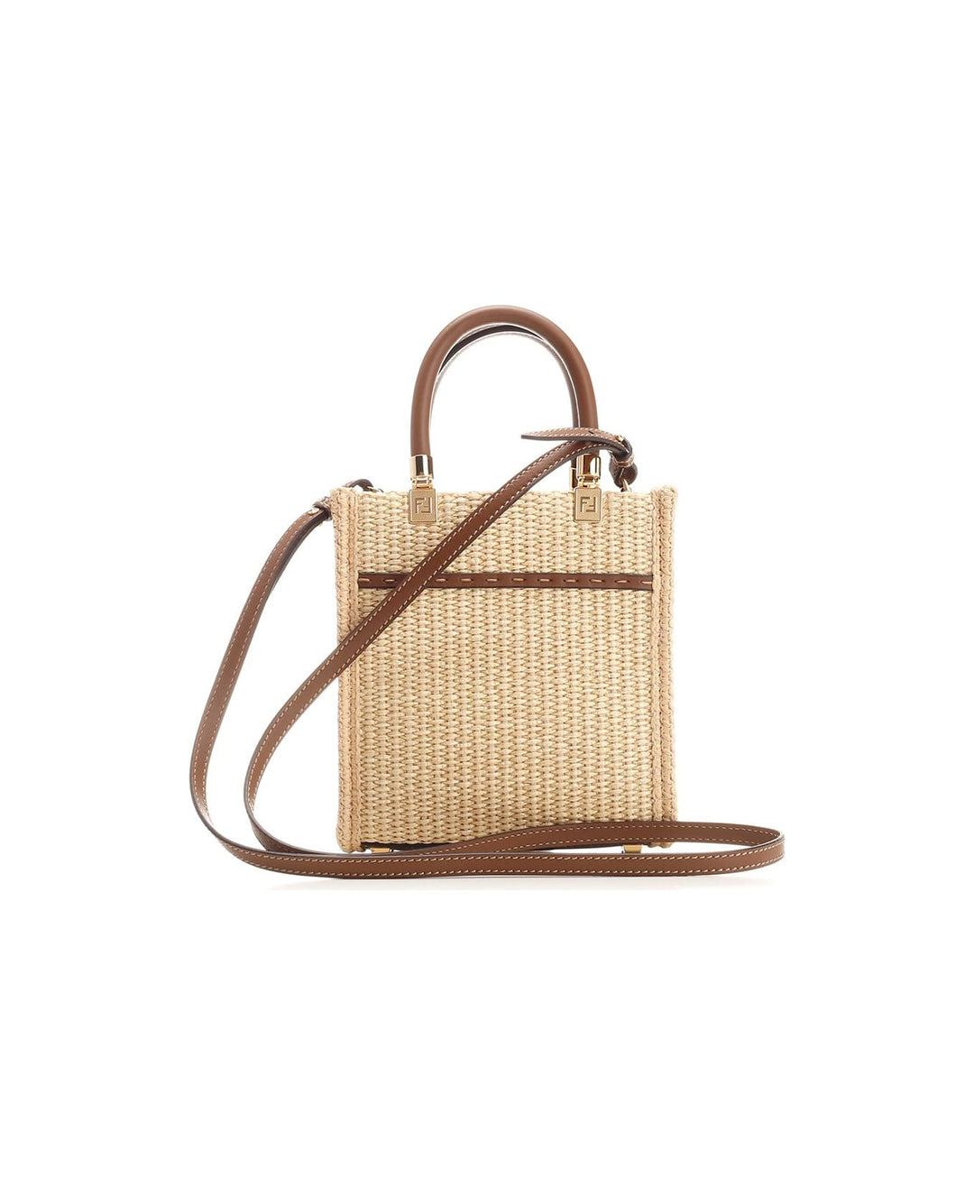 FENDI MINI SUNSHINE RAFFIA TOTE BAG