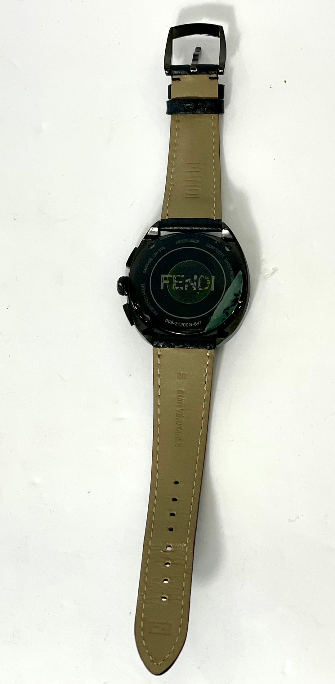 FENDI MOMENTO FENDI BUGS LEATHER STRAP WATCH – Caroline display picture 1