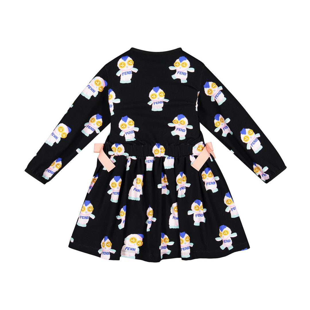FENDI KIDS MONSTER DJ PRINT DRESS