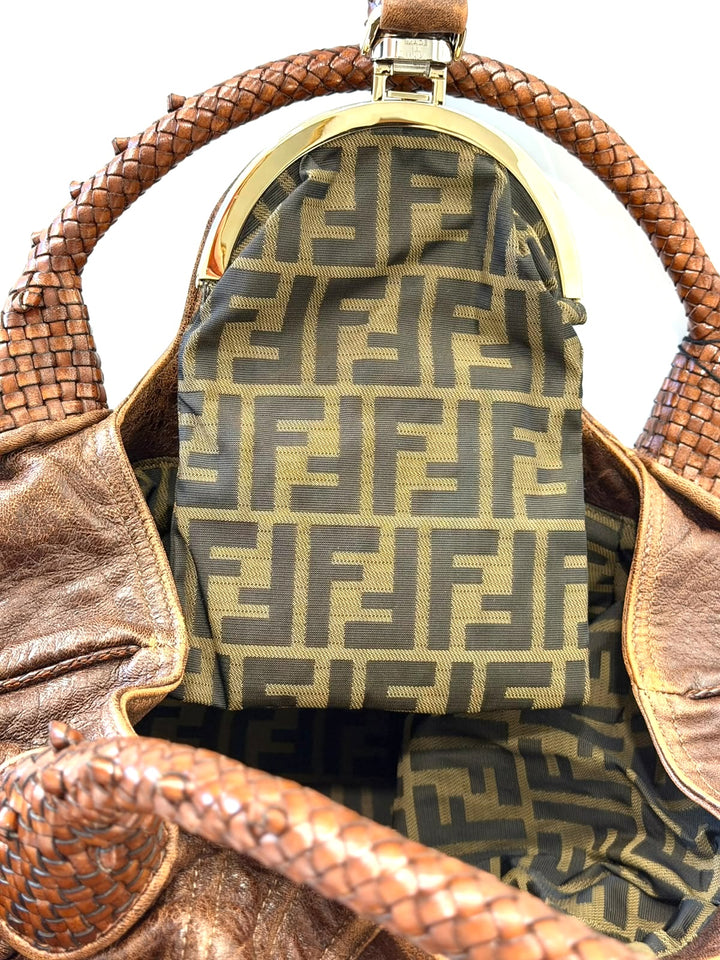 FENDI NUVOLATA SPY NAPPA LEATHER HANDBAG