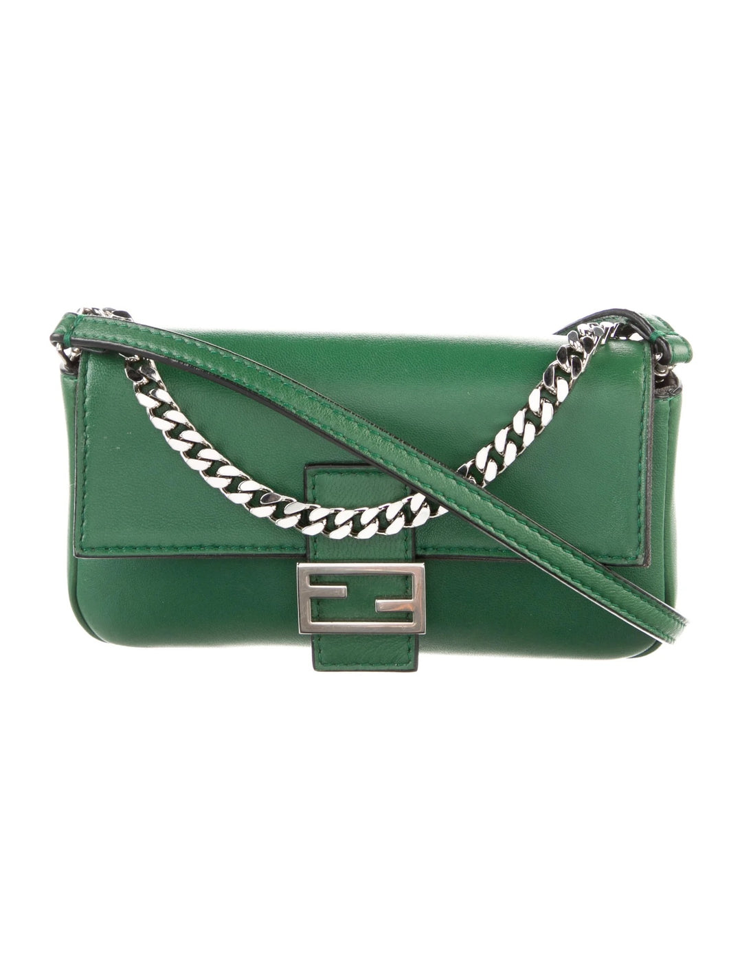 FENDI NAPPA LEATHER MICRO BAGUETTE SHOULDER BAG
