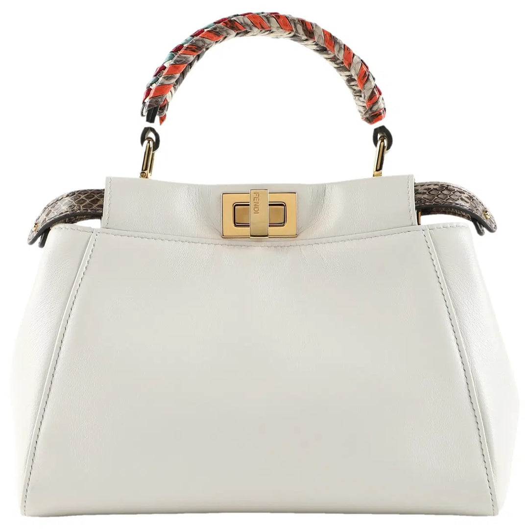 FENDI PEEKABOO CALFSKIN LEATHER SMALL HANDBAG
