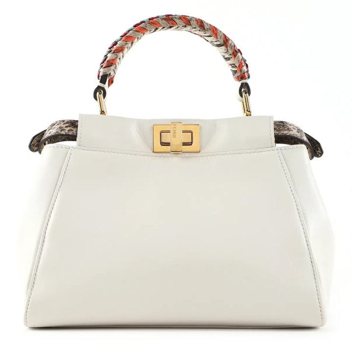 FENDI PEEKABOO CALFSKIN LEATHER SMALL HANDBAG