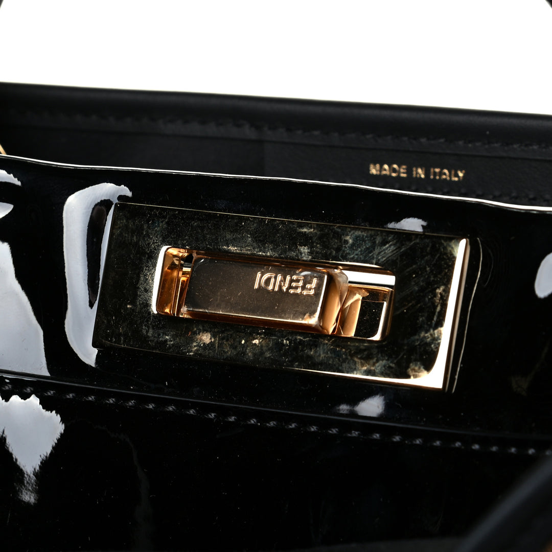 FENDI FF 1974 PEEKABOO DEFENDER GLAZED CANVAS &amp; LEATHER MINI SATCHEL