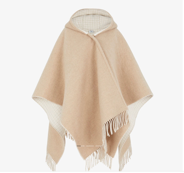 FENDI ROMA BEIGE WOOL &amp; CASHMERE PONCHO