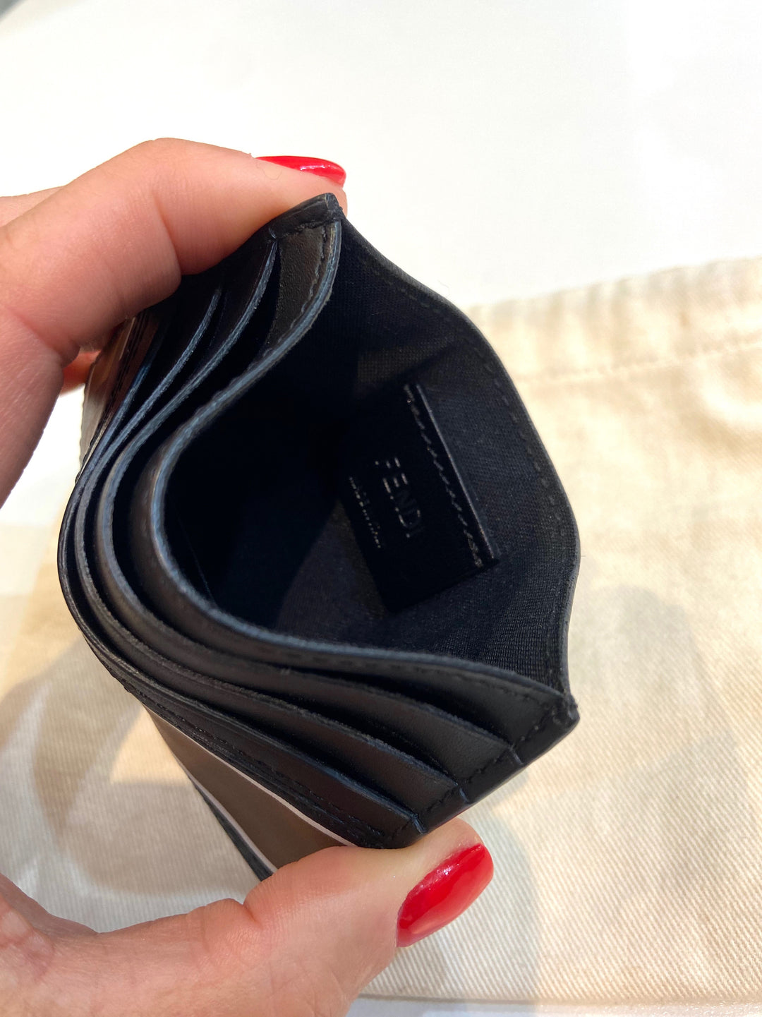 FENDI ROMA CALFSKIN LEATHER CARD HOLDER