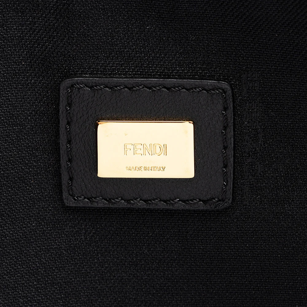 FENDI ROMA LOGO LEATHER POUCH CLUTCH BAG