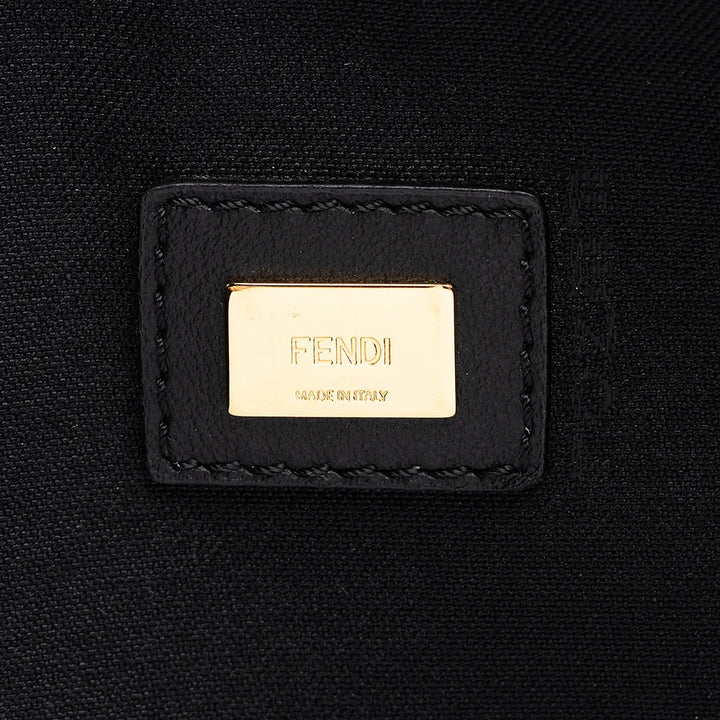 FENDI ROMA LOGO LEATHER POUCH CLUTCH BAG