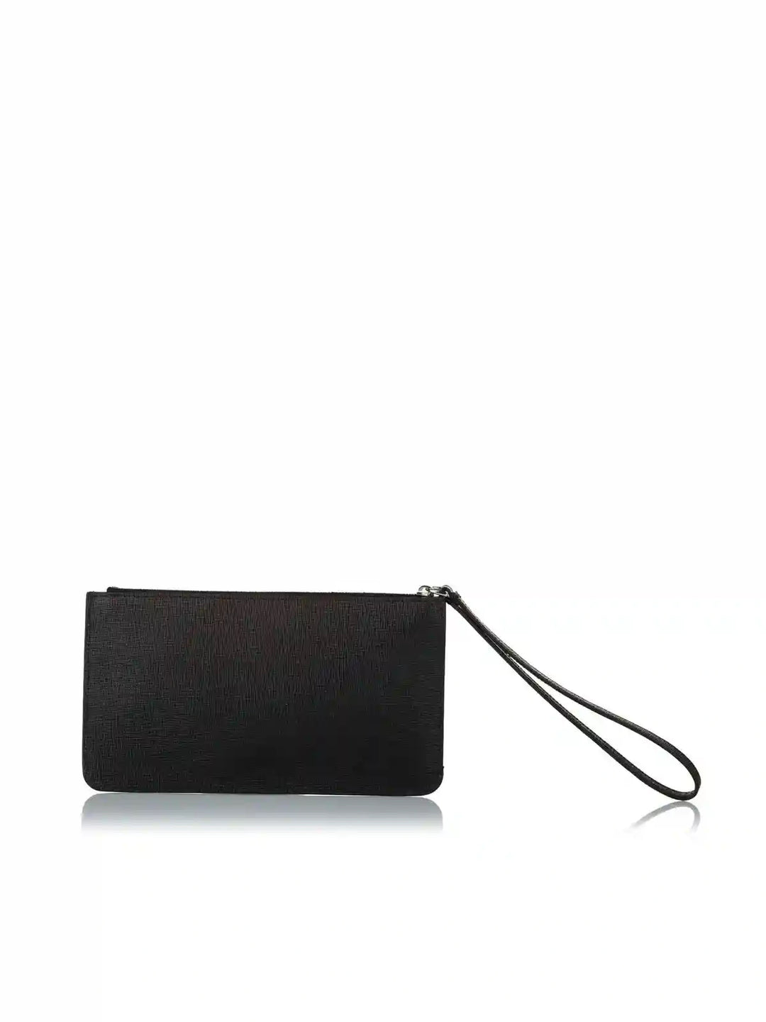 FENDI SAFFIANO LEATHER KARLITO CLUTCH BAG WRISTLET