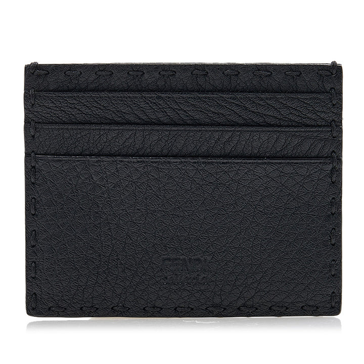 FENDI SELLERIA CALFSKIN LEATHER CARD HOLDER