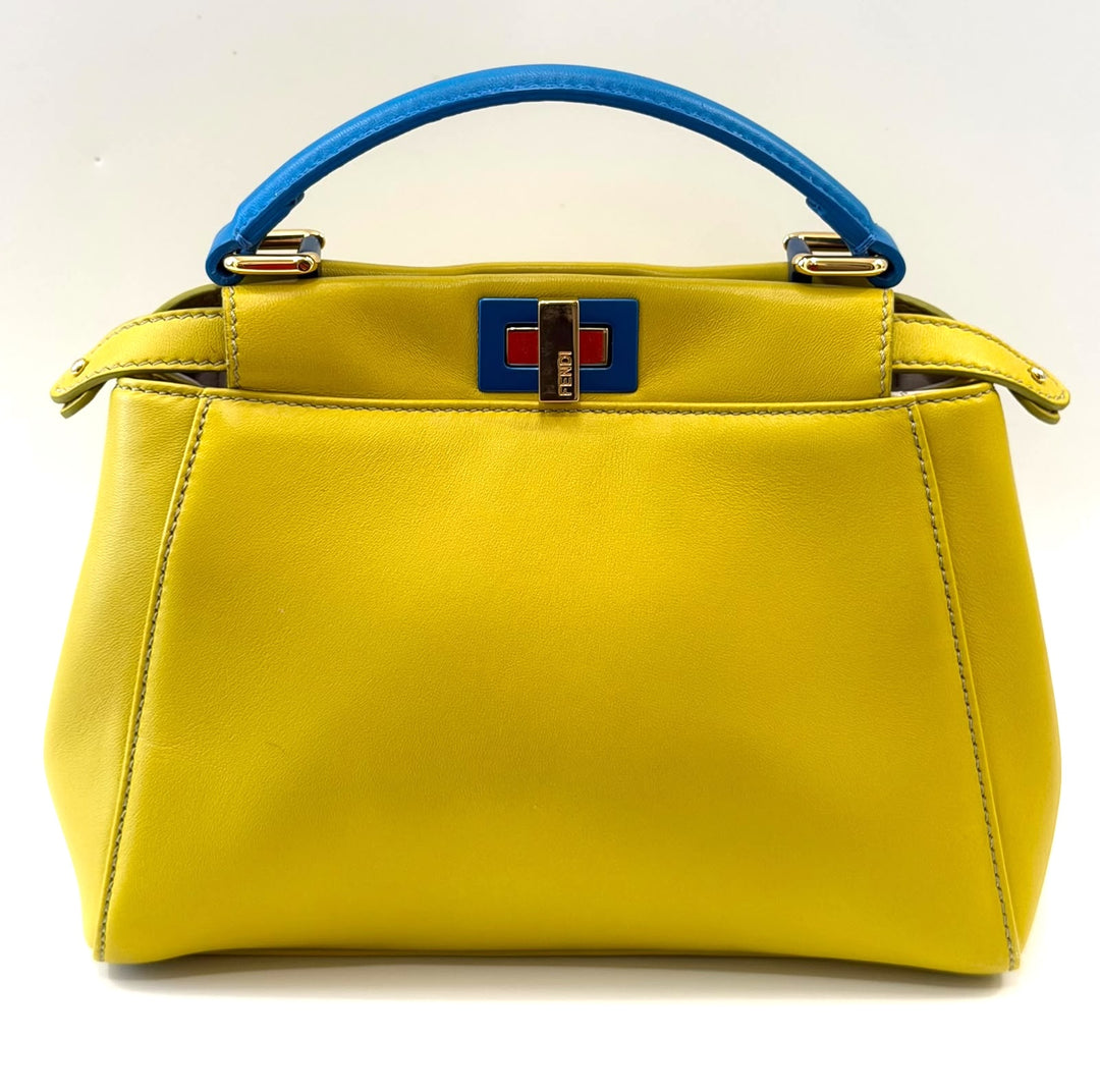 FENDI SMALL PEEKABOO CALFSKIN LEATHER BAG