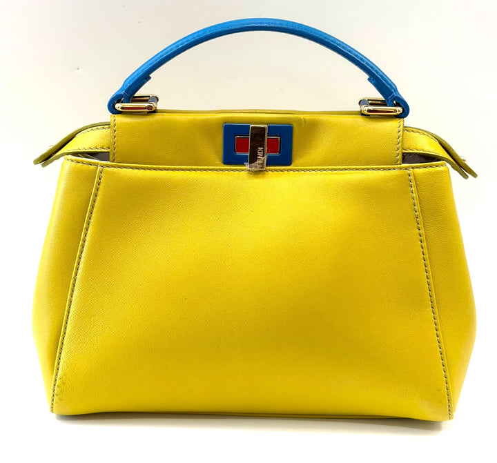 FENDI SMALL PEEKABOO CALFSKIN LEATHER BAG
