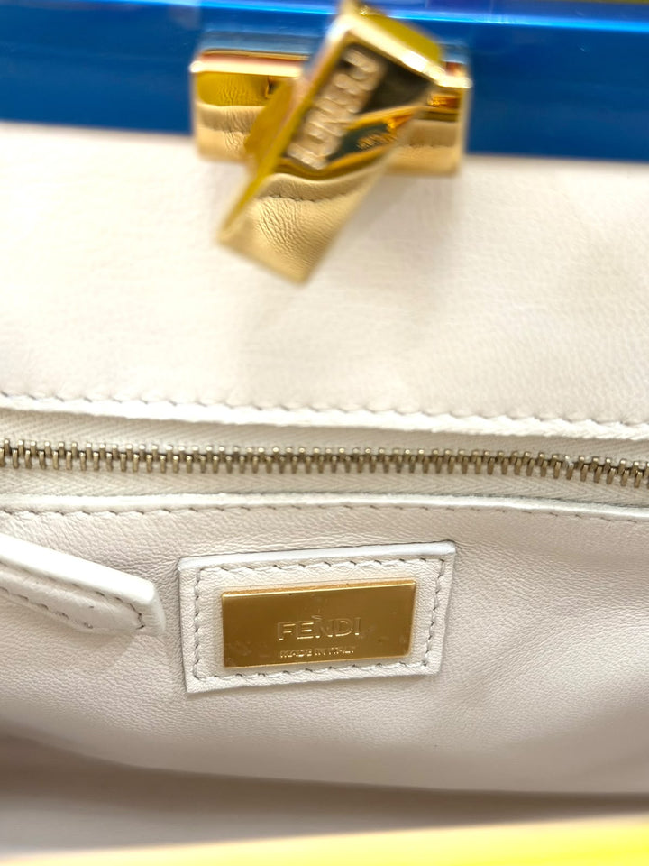 FENDI SMALL PEEKABOO CALFSKIN LEATHER BAG