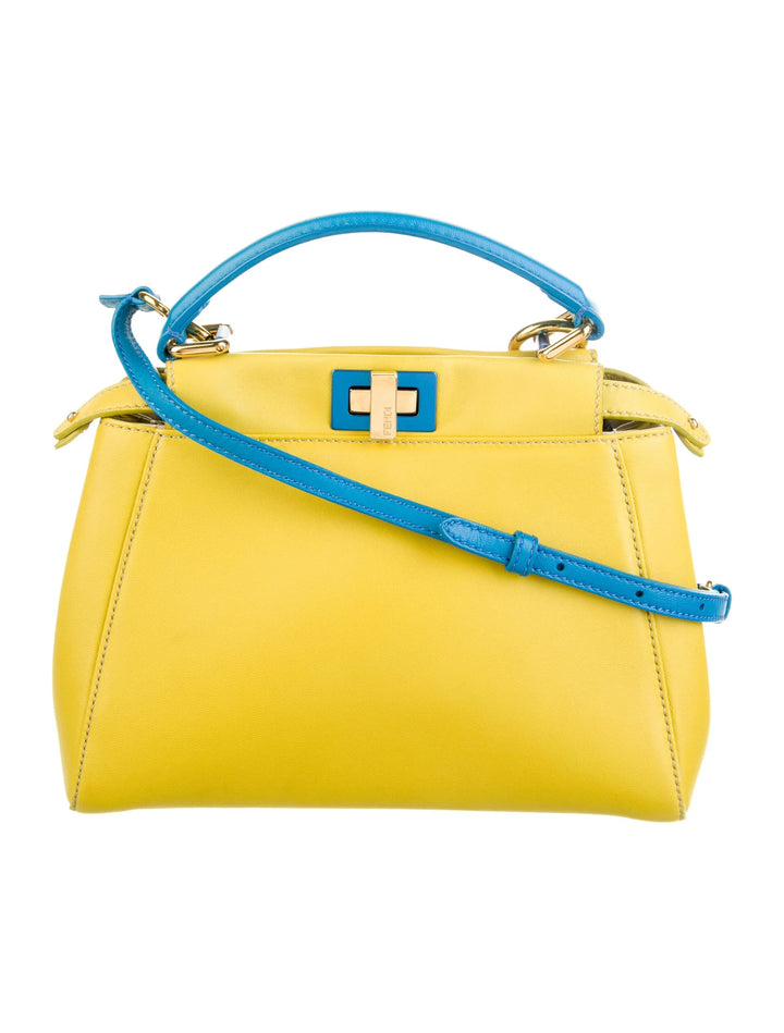 FENDI SMALL PEEKABOO CALFSKIN LEATHER BAG