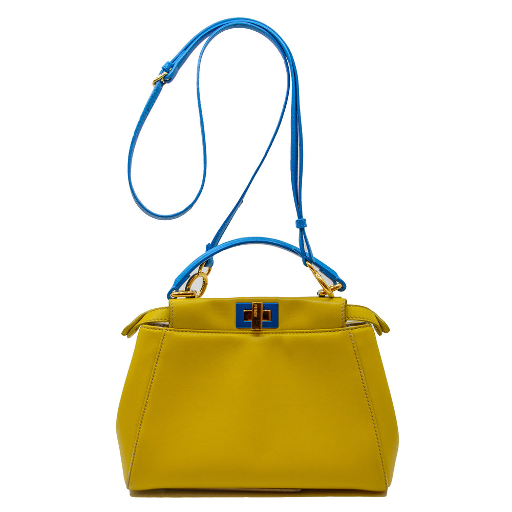 FENDI SMALL PEEKABOO CALFSKIN LEATHER BAG