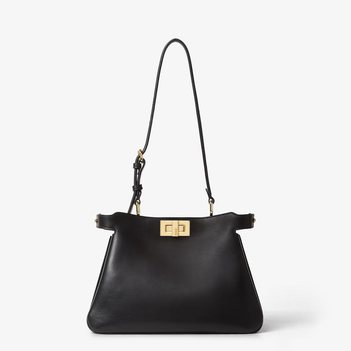 FENDI PEEKABOO SMALL SOFT CALFSKIN LEATHER SHOULDER BAG