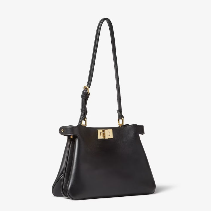 FENDI PEEKABOO SMALL SOFT CALFSKIN LEATHER SHOULDER BAG