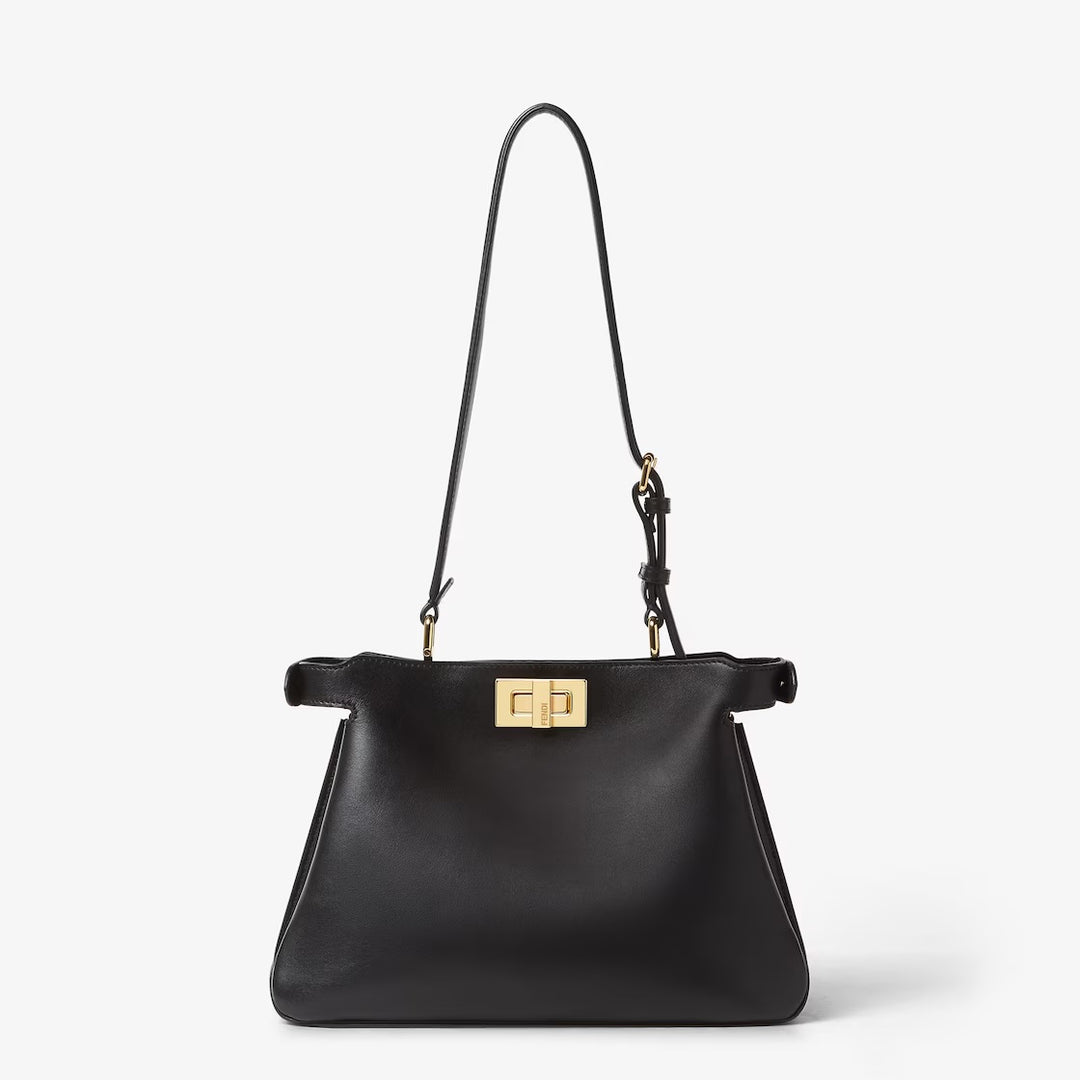 FENDI PEEKABOO SMALL SOFT CALFSKIN LEATHER SHOULDER BAG