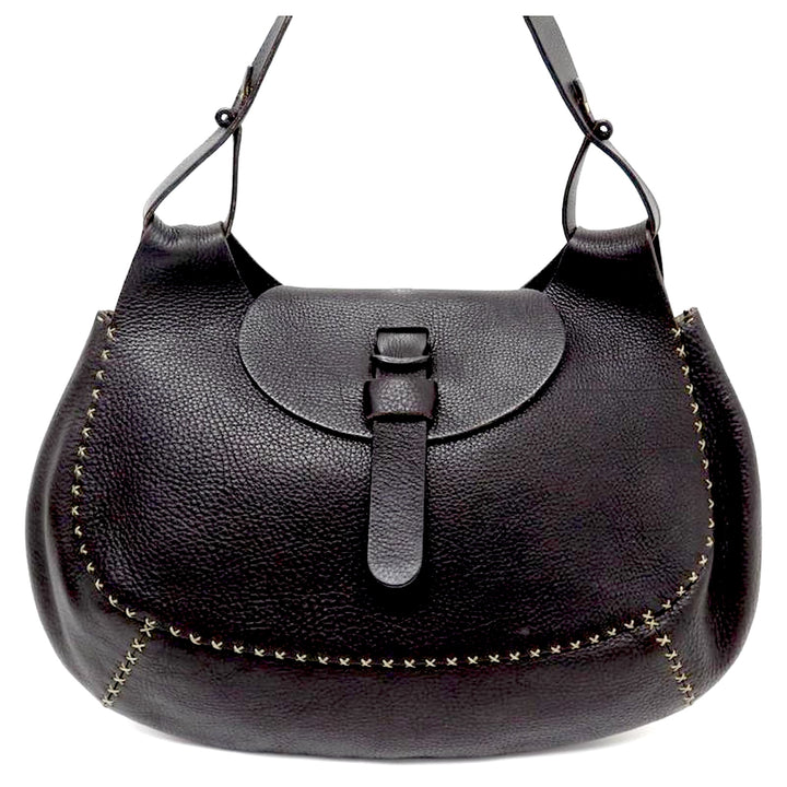 FENDI VINTAGE SELLERIA CALFSKIN LEATHER SHOULDER BAG