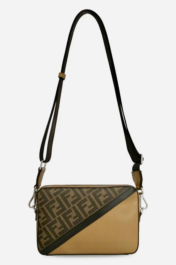 FENDI VITELLO FF 1974 DIAGONAL BI-COLOR CAMERA BAG