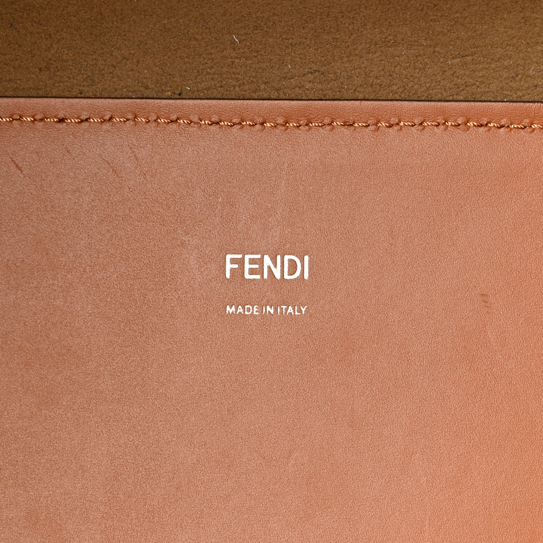 FENDI CALFSKIN LEATHER MEDIUM FENDI SUNSHINE TOTE BAG