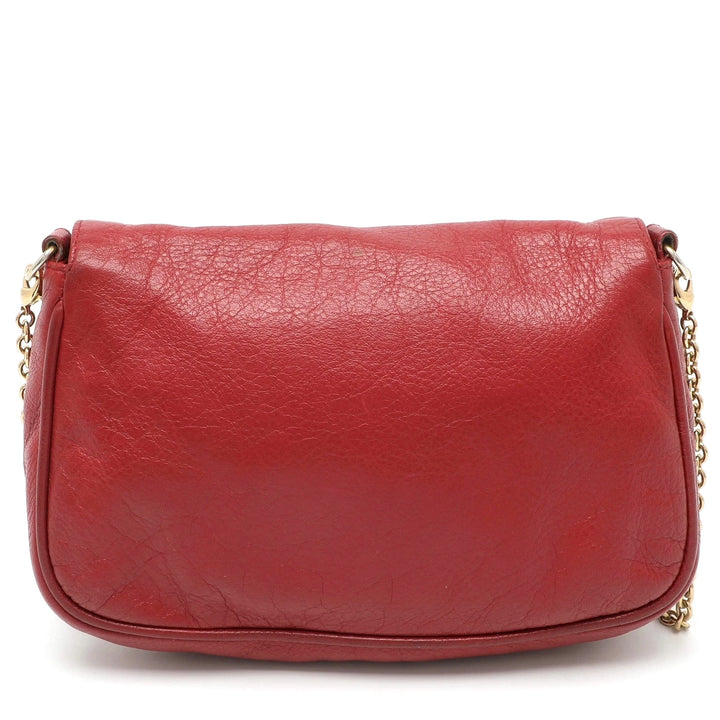 FENDI VITELLO FLAMINGO FENDISTA CALFSKIN LEATHER CHAIN CROSSBODY BAG