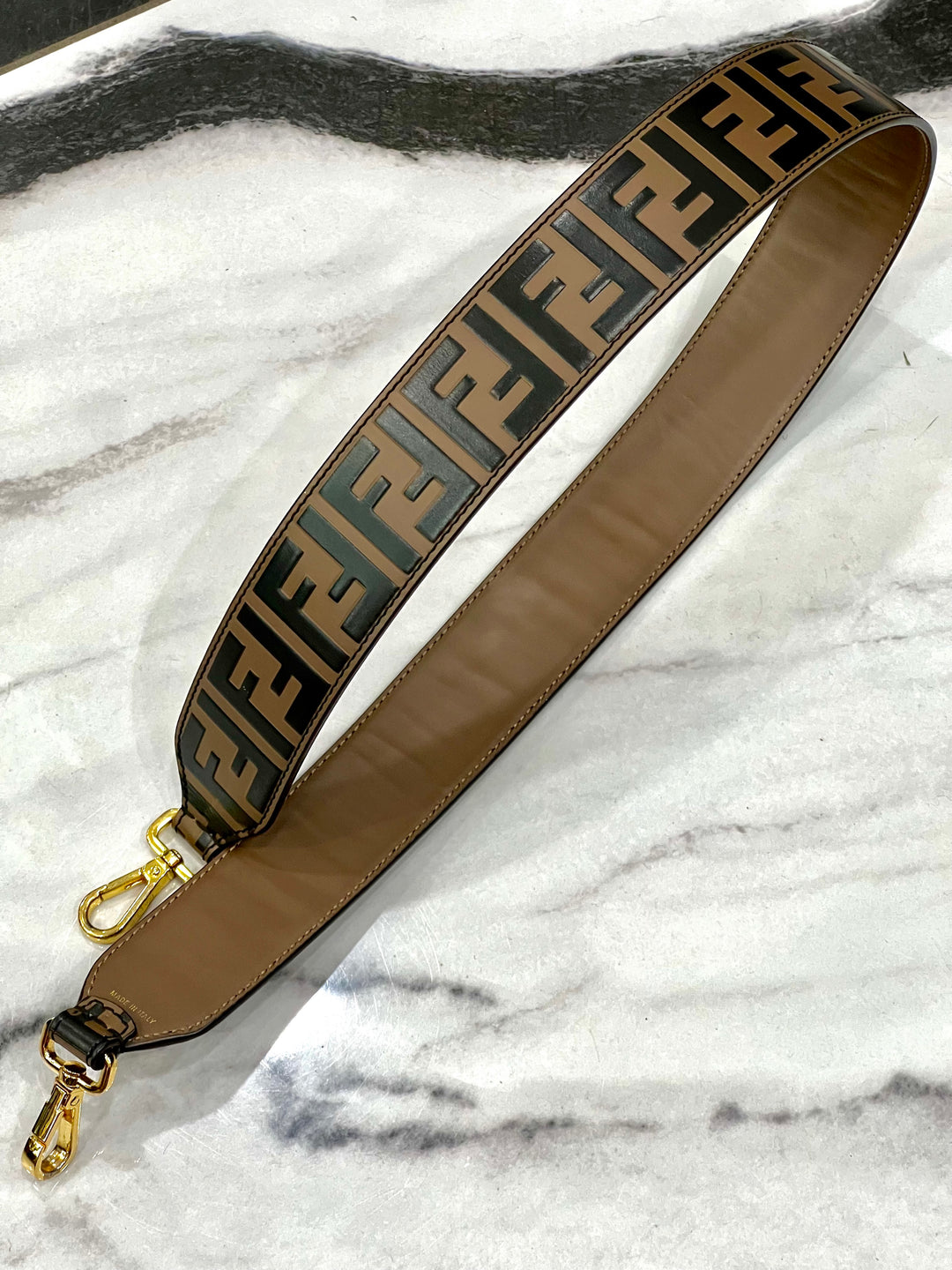 FENDI VITELLO ZUCCA FF BAG STRAP
