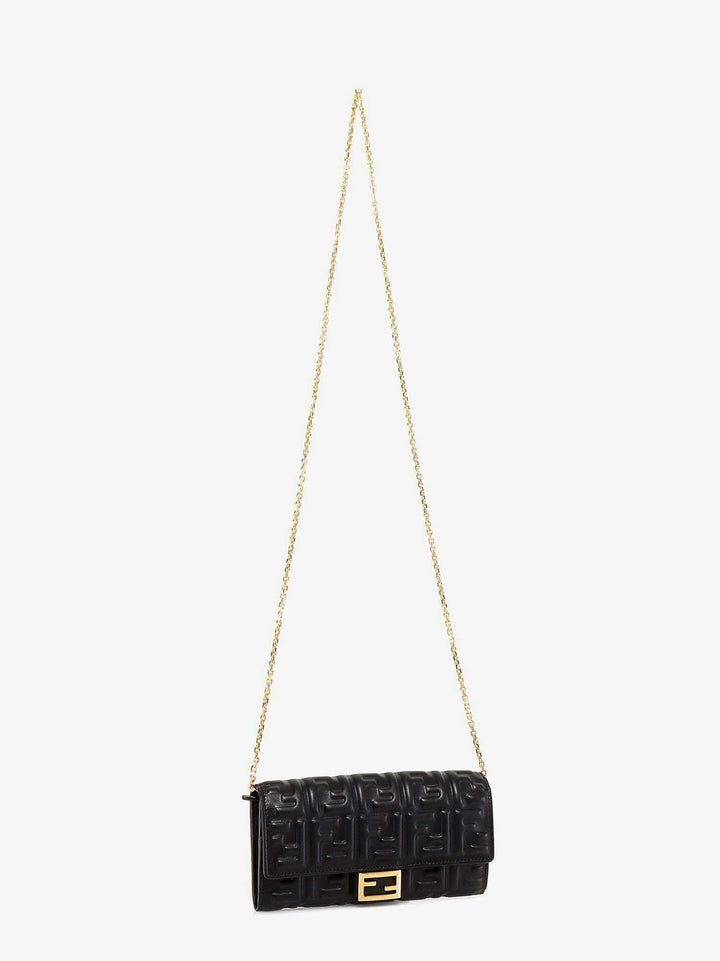 FENDI BAGUETTE NAPPA LEATHER CONTINENTAL WALLET ON CHAIN