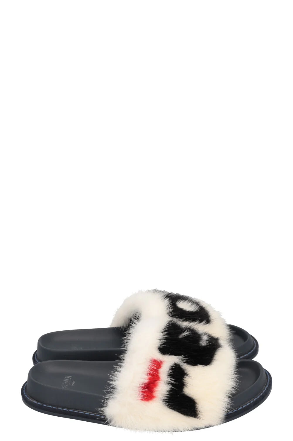 FENDI x FILA LIMITED EDITION MINK FUR SLIDE MULES