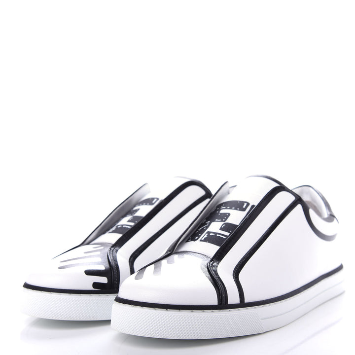 FENDI X JOSHUA VIDES NAPPA LEATHER FF SLIP-ON SNEAKERS