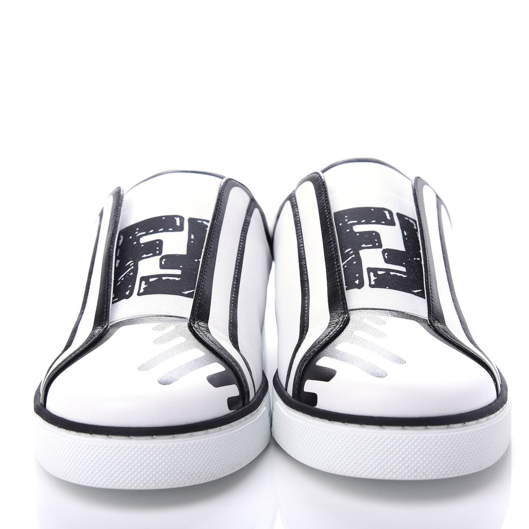 FENDI X JOSHUA VIDES NAPPA LEATHER FF SLIP-ON SNEAKERS