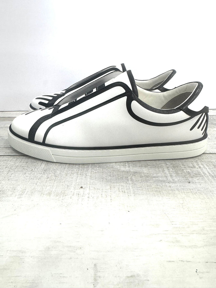 FENDI X JOSHUA VIDES NAPPA LEATHER FF SLIP-ON SNEAKERS