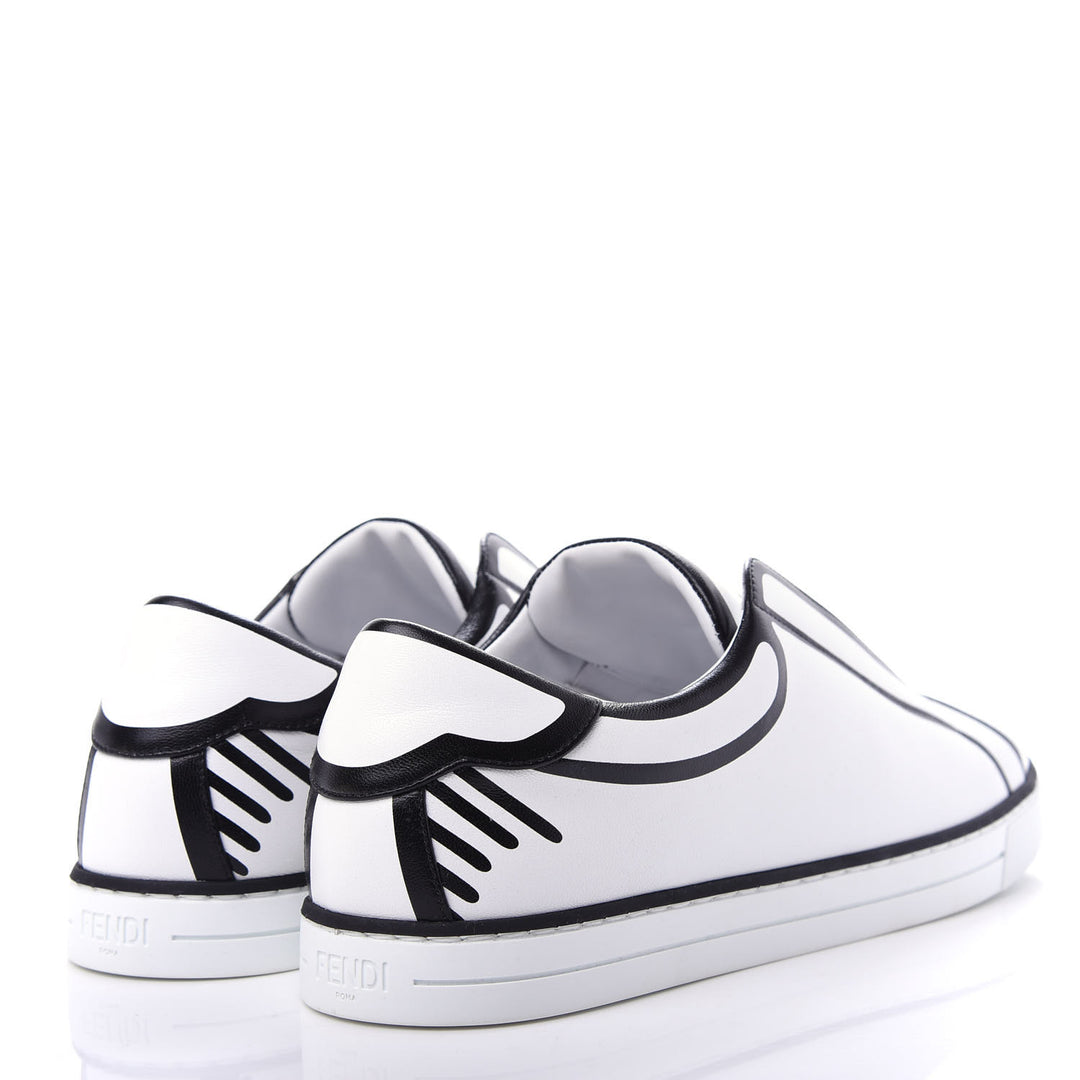FENDI X JOSHUA VIDES NAPPA LEATHER FF SLIP-ON SNEAKERS