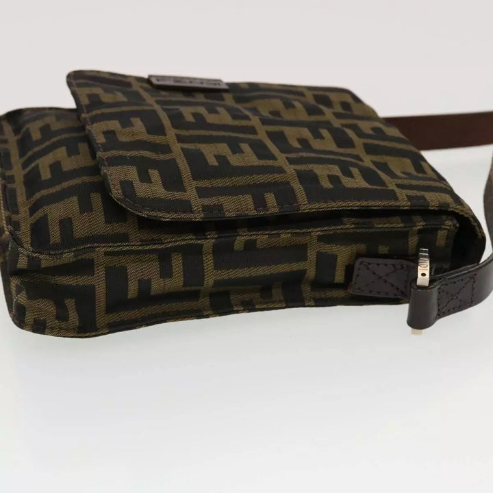 FENDI FF ZUCCA CANVAS MINI MESSENGER BAG