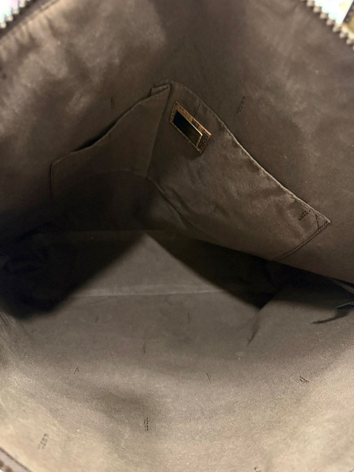 FENDI ZUCCA COATED CANVAS VERTICAL TOTE BAG