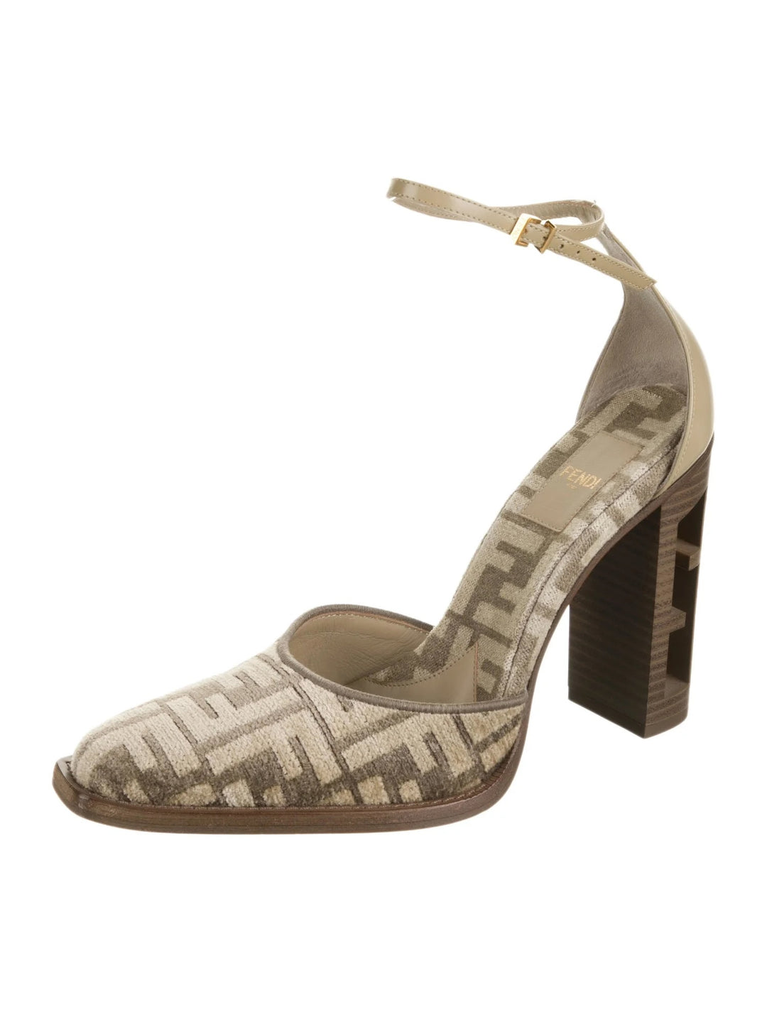 FENDI ZUCCA FF LOGO JACQUARD &amp; LEATHER D&