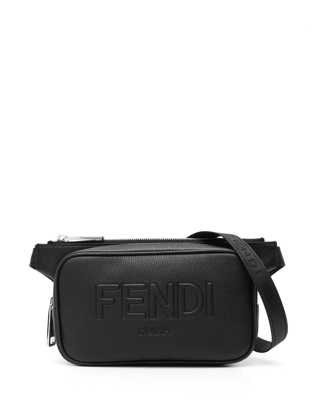 FENDI ROMA LOGO EMBOSSED LEATHER BELT BAG