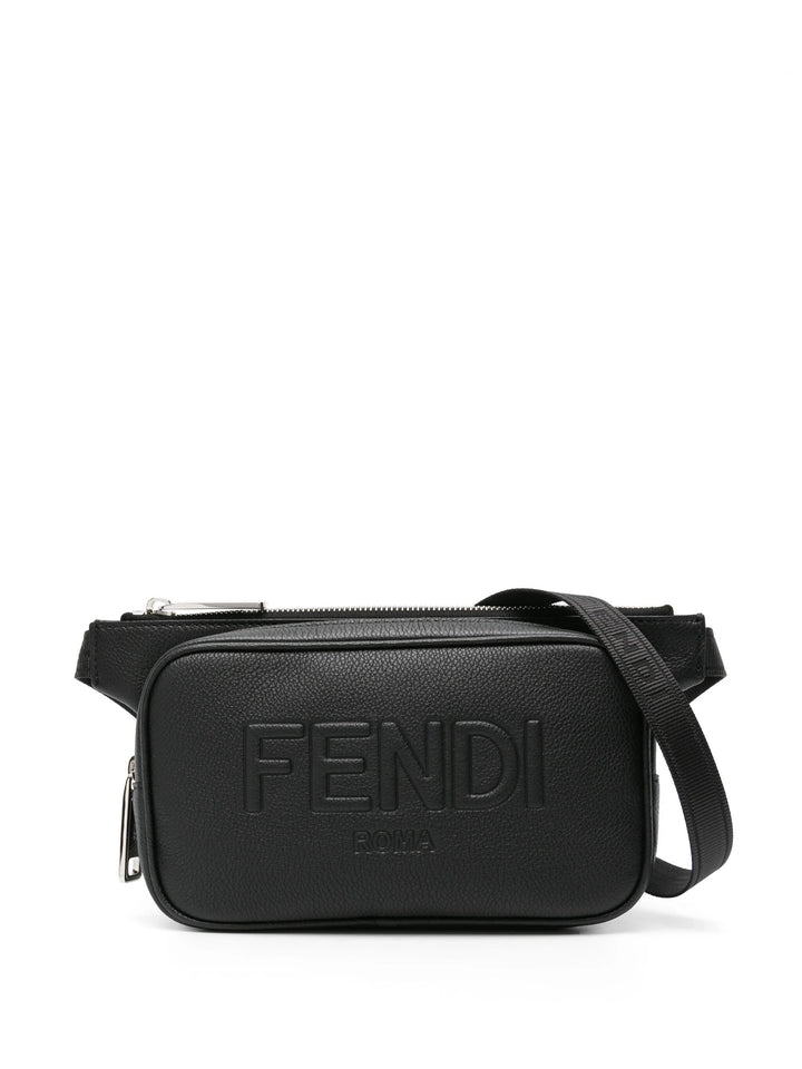 FENDI ROMA LOGO EMBOSSED LEATHER BELT BAG