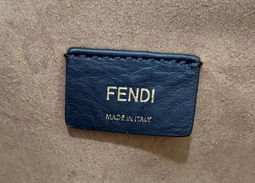 FENDI RUNWAY COLLECTION FF EMBOSSED CALFSKIN SHOPPER TOTE BAG