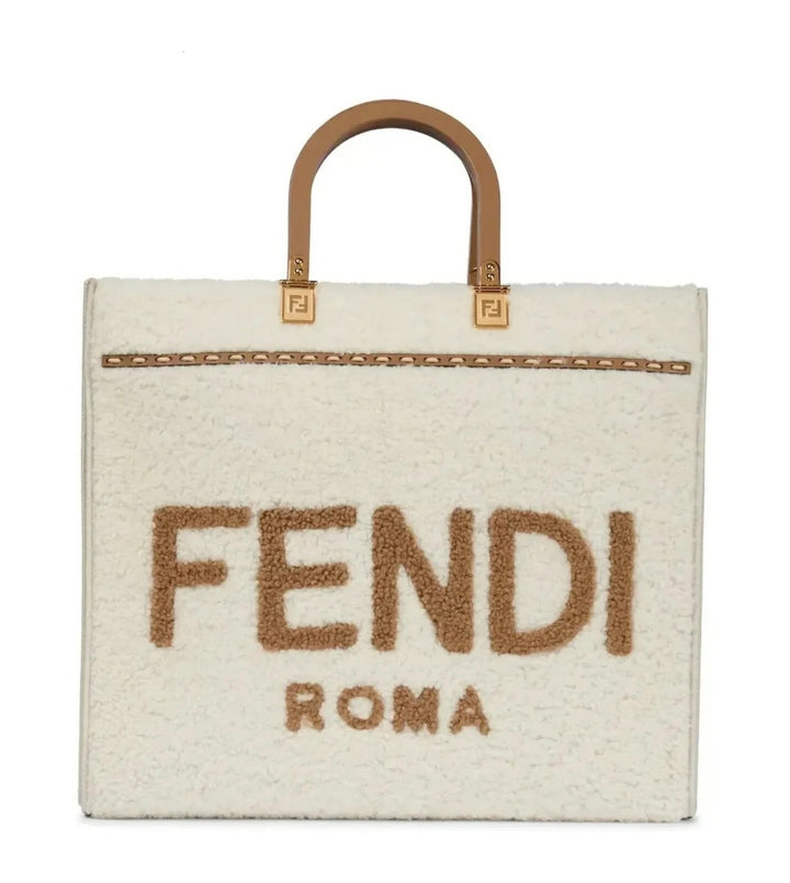 FENDI SHEARLING SUNSHINE TOTE MEDIUM BAG (LIMITED EDITION)