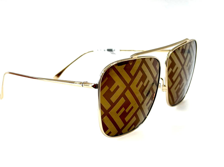 FENDI FF0406/S 01QEB FENDI SKY MONOGRAMMED AVIATOR SUNGLASSES