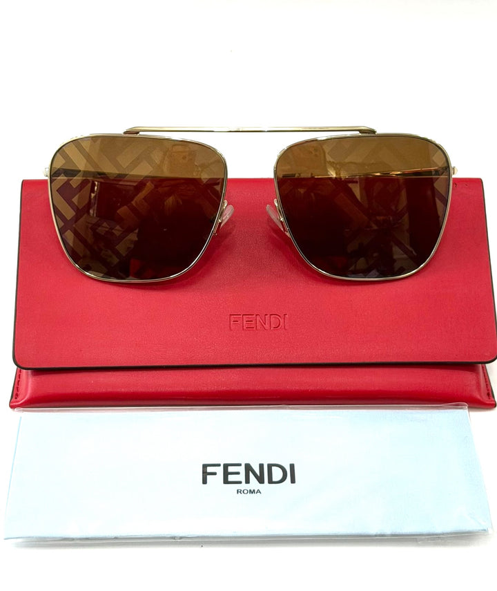 FENDI FF0406/S 01QEB FENDI SKY MONOGRAMMED AVIATOR SUNGLASSES