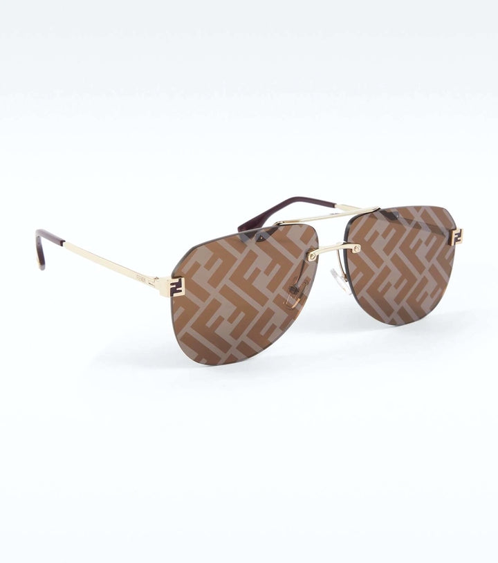 FENDI FF0406/S 01QEB FENDI SKY MONOGRAMMED AVIATOR SUNGLASSES