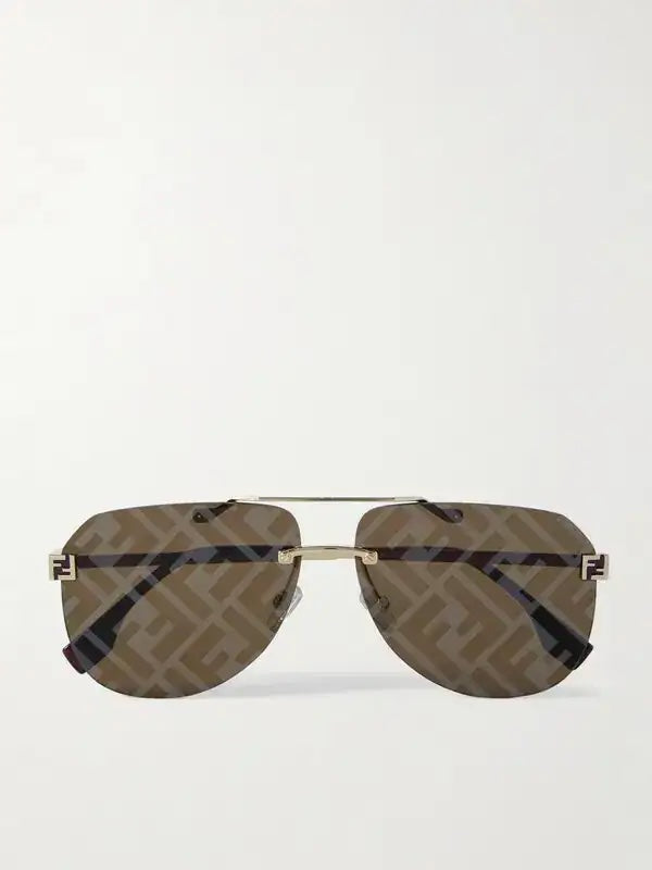 FENDI FF0406/S 01QEB FENDI SKY MONOGRAMMED AVIATOR SUNGLASSES