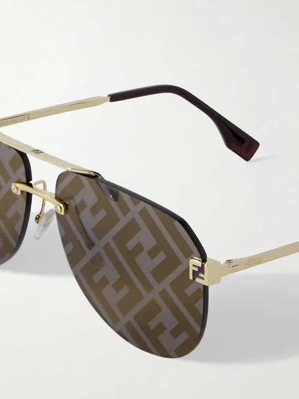 FENDI FF0406/S 01QEB FENDI SKY MONOGRAMMED AVIATOR SUNGLASSES