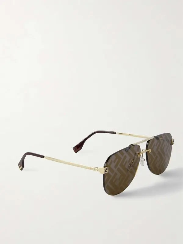 FENDI FF0406/S 01QEB FENDI SKY MONOGRAMMED AVIATOR SUNGLASSES